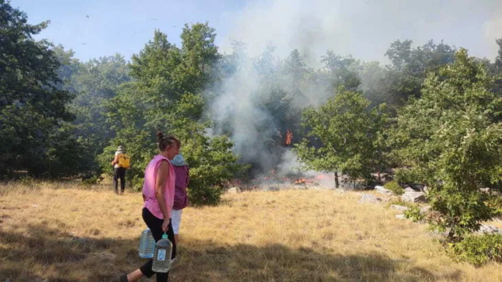 Treći dan požara kod Nevesinja: Vatrogasci i vojska brane kolibe sa stokom na Morinama